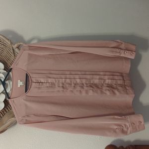 J Crew Long Sleeve Satin Blouse Blush Rose Pink 6 Medium